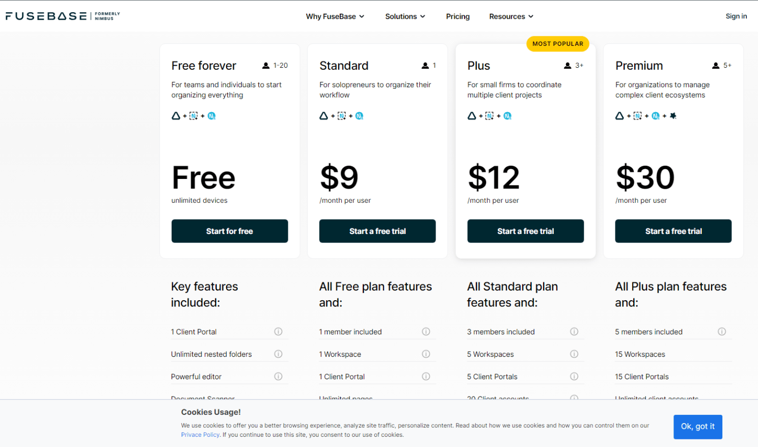 FuseBase Monthly Subscription