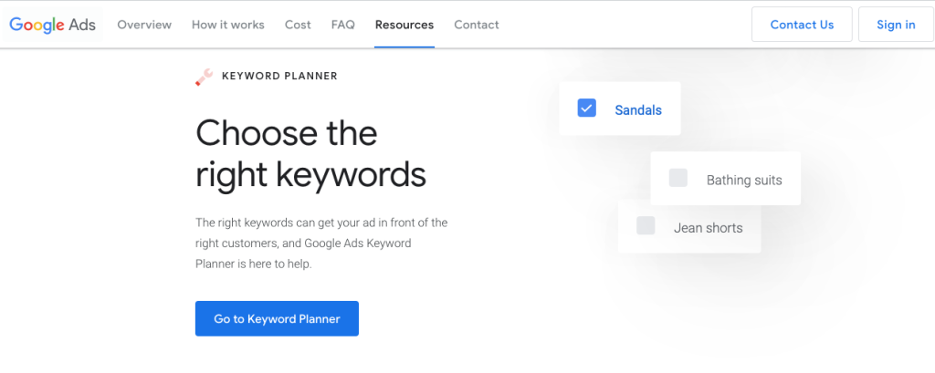 Google Keyword Planner