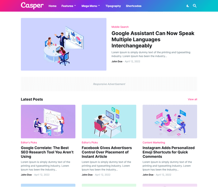 Casper Blogger Template