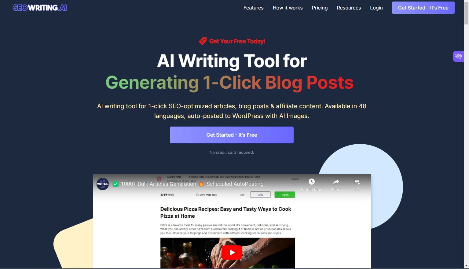 SeoWriting AI - Generative Artificial Intelligence Tools