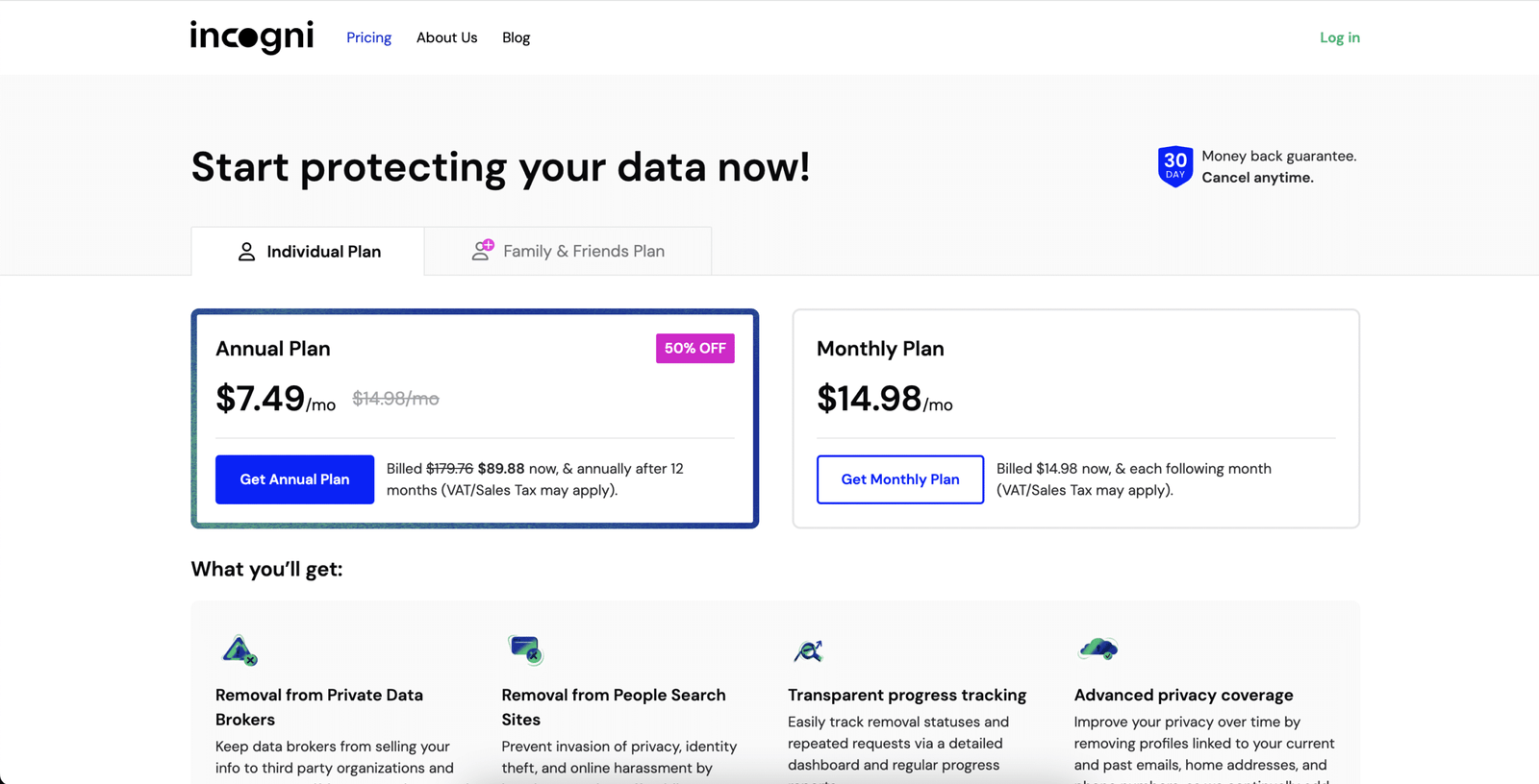 Incogni Pricing